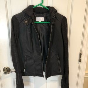 NWT Mixed Media Leather Jacket